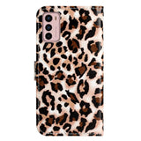 EIDERWOOD Motorola Moto G42 Leather Flip Cover m. Lommebok og stropp - Leopard