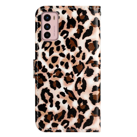 EIDERWOOD Motorola Moto G42 Leather Flip Cover m. Lommebok og stropp - Leopard