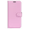 Sony Xperia 1 V Litchi Leather Flip Cover m. Lommebok - Rosa