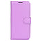 Sony Xperia 1 V Litchi Leather Flip Cover m. Lommebok - Lilla