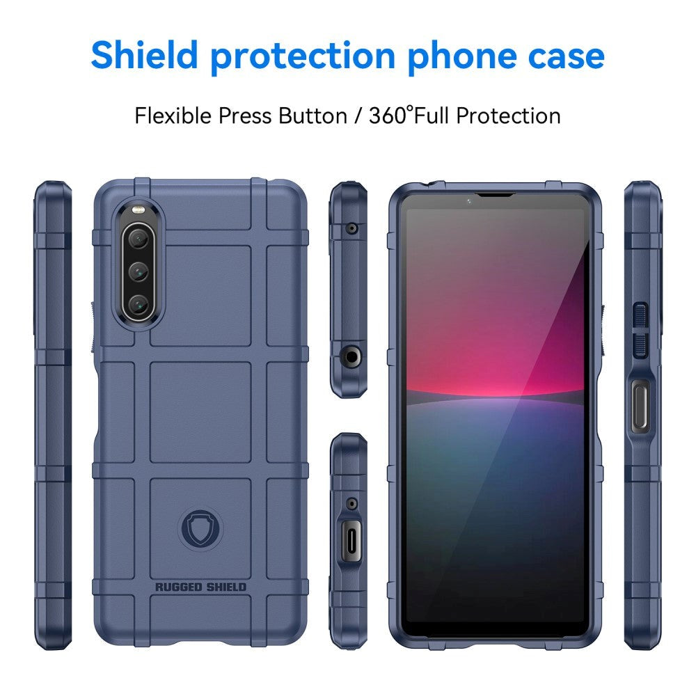 Sony Xperia 10 V Rugged Shield Series Craftsman Bakdeksel - Mørkeblå