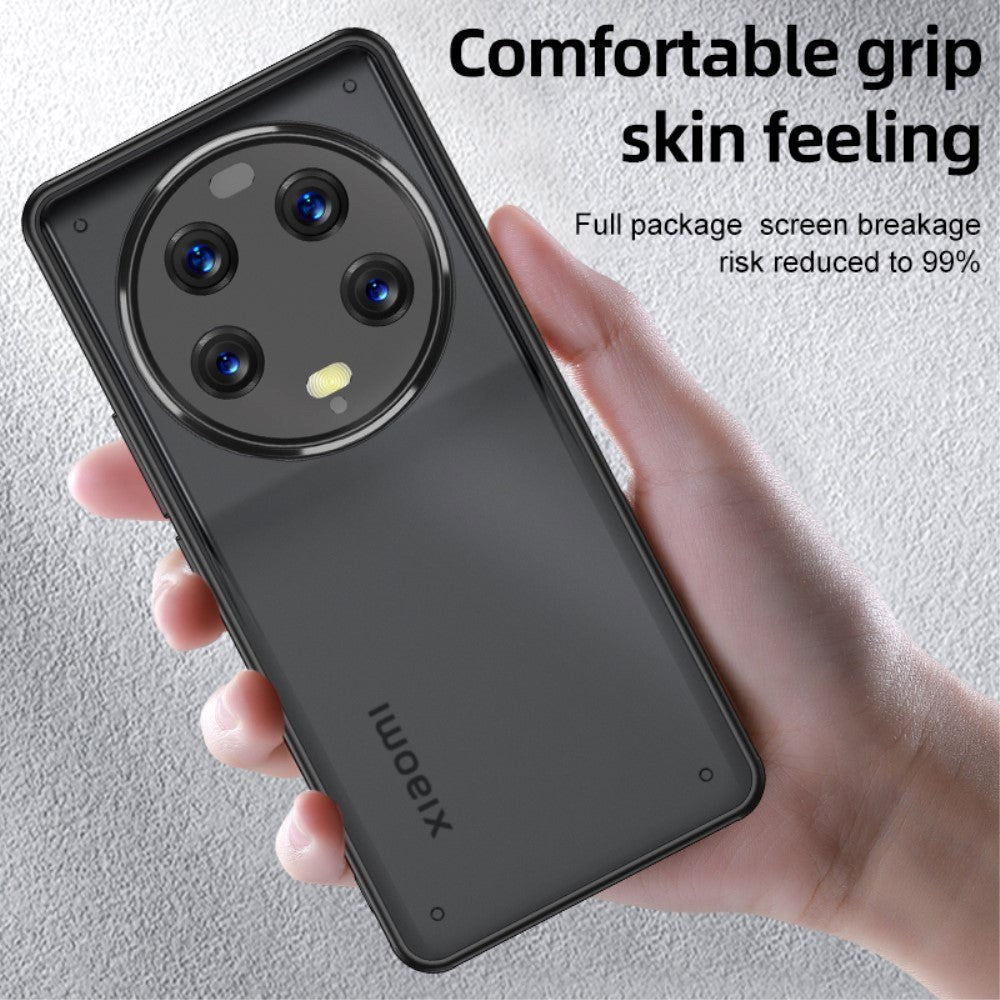 Xiaomi 13 Ultra Hybrid Plastic Bakdeksel - Matt Transparent / Svart