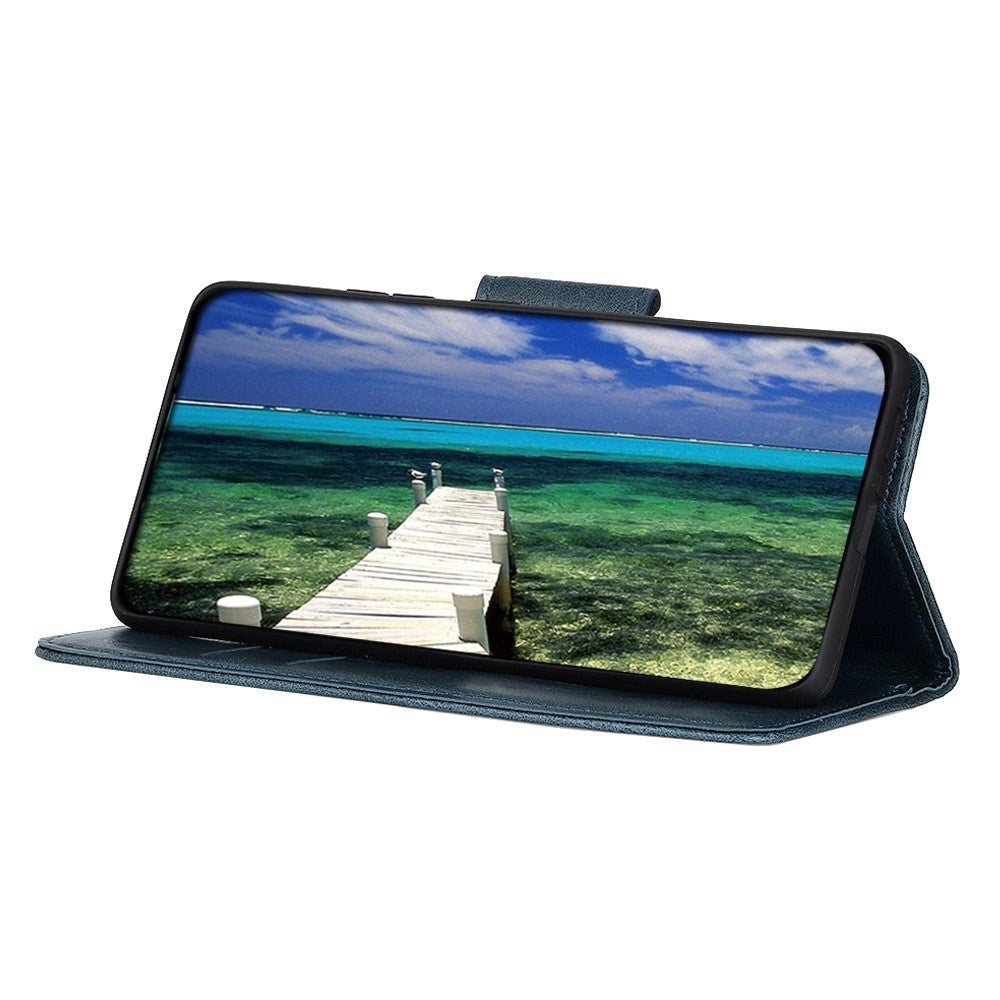 Xiaomi Redmi Note 12 (4G) Flip-deksel i lær m. Lommebok og stativfunksjon - blå