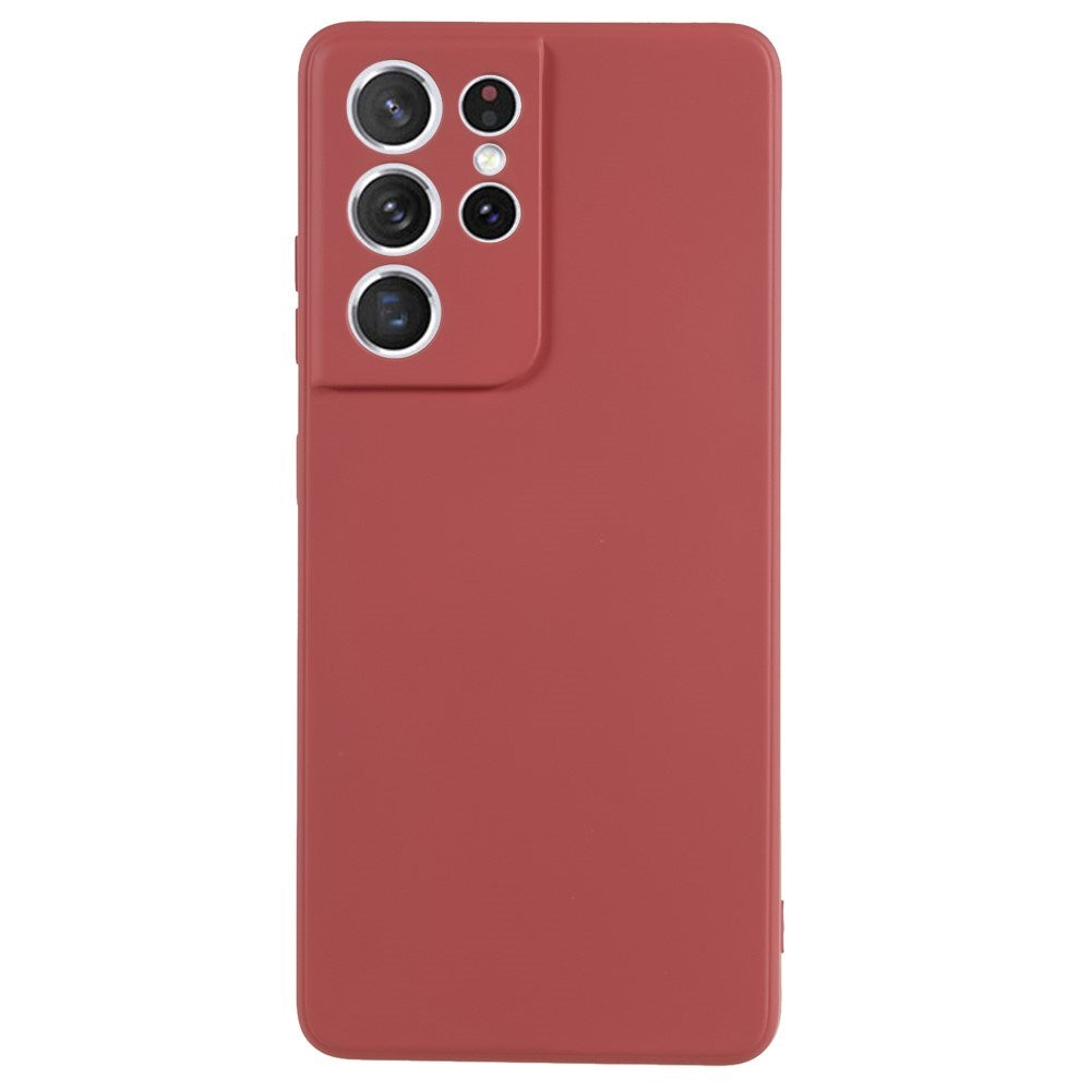 Samsung Galaxy S21 Ultra - EIDERWOOD Fôret fleksibelt plastdeksel - Mørkerød