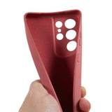 Samsung Galaxy S21 Ultra - EIDERWOOD Fôret fleksibelt plastdeksel - Mørkerød