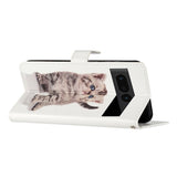 Google Pixel 7 Pro flip-deksel i kunstskinn m. Veske og stropp - søt katt