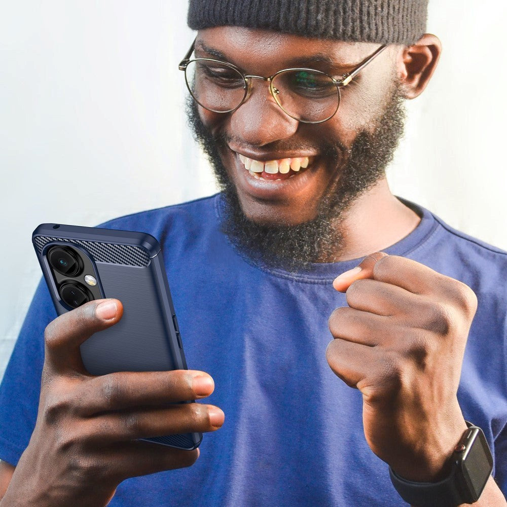 OnePlus Nord CE 3 Lite (5G) Bakdeksel i børstet karbon - blå