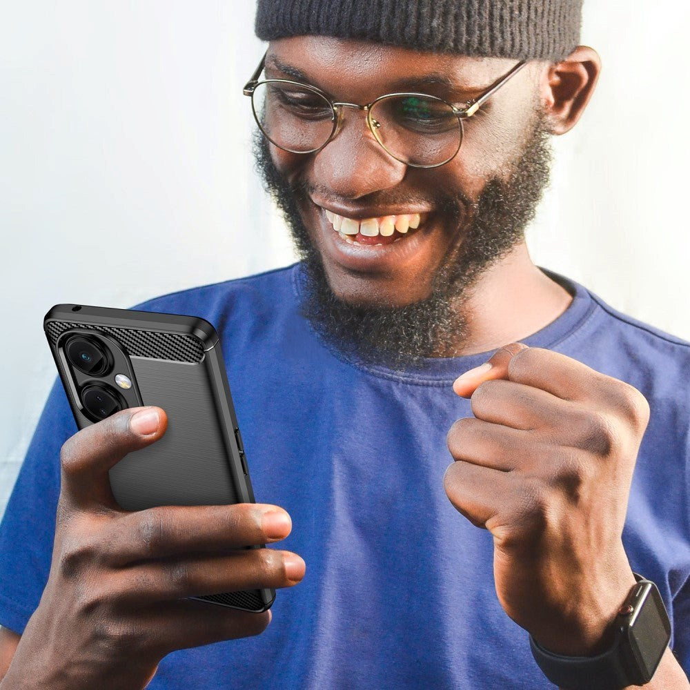 OnePlus Nord CE 3 Lite (5G) Brushed Carbon Bagside Cover - Sort