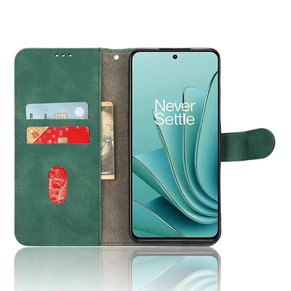 OnePlus Nord 3 (5G) Leather Flip Cover m. Lommebok- og stativfunksjon - Grønn