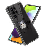 Samsung Galaxy S23 Ultra Plastic Transparent Bakdeksel m. Motiv - Katt med pistol