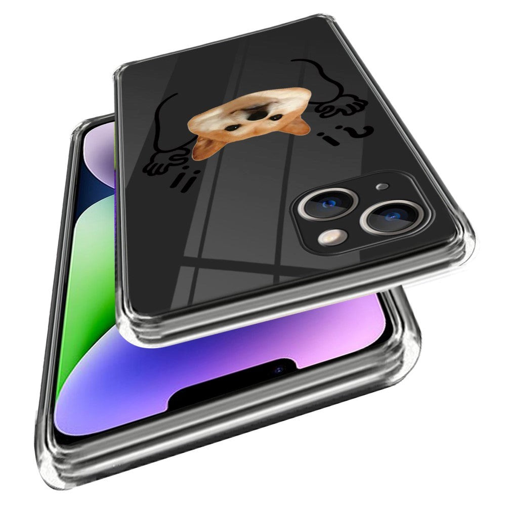 iPhone 14 Fleksibelt plastdeksel Gjennomsiktig m. Print - Overgivelseshund