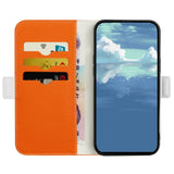 Samsung Galaxy A24 PU Litchi Leather Flip Cover m. Magnetisk lukking - oransje