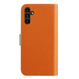 Samsung Galaxy A24 PU Litchi Leather Flip Cover m. Magnetisk lukking - oransje