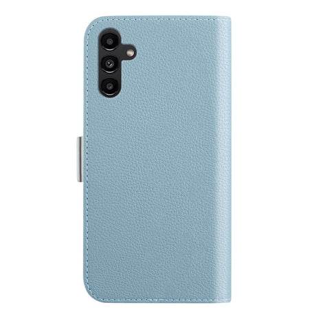 Samsung Galaxy A24 PU Litchi Leather Flip Cover m. Magnetisk lukke - blå