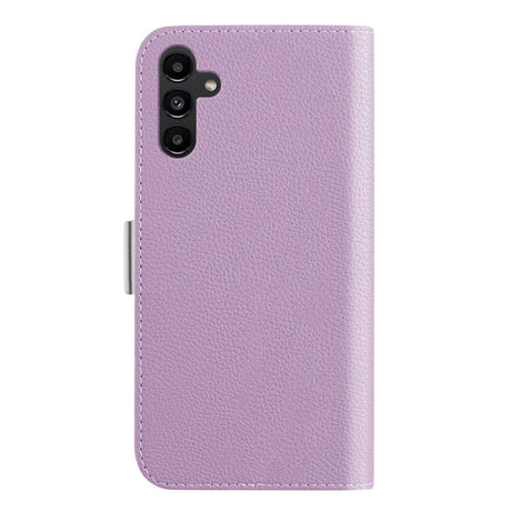 Samsung Galaxy A24 PU Litchi Leather Flip Cover m. Magnetisk lukking - Lilla