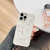 iPhone 13 Pro Fleksibel Plastik Bagside Cover m. Motiv - Sommerfugle og Katte