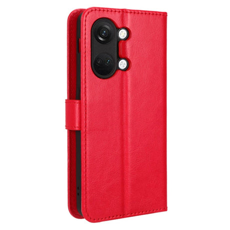 OnePlus Nord 3 (5G) Leather Flip Cover m. Lommebok og stropp - rød
