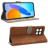 Honor 70 Lite Leather Flip Cover m. Lommebok og stropp - brun