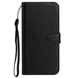 Sony Xperia 10 V Læder Flip Cover m. Pung og Strop - Sort