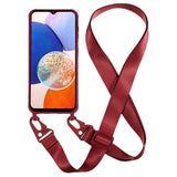 Samsung Galaxy A14 (5G) Fleksibel Plastik Bagside Cover m.  Strop - Vin Rød