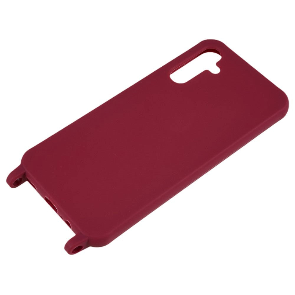 Samsung Galaxy A14 (5G) Fleksibel Plastik Bagside Cover m.  Strop - Vin Rød