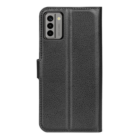 Nokia G22 Litchi Leather Flip Cover m. Lommebok - Svart