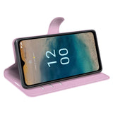 Nokia G22 Litchi Leather Flip Cover m. Lommebok - Rosa