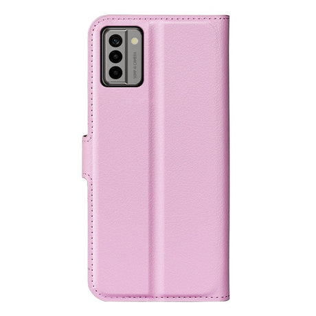 Nokia G22 Litchi Leather Flip Cover m. Lommebok - Rosa