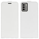 Nokia G22 Vertical Flip Leather Cover m. Kortholder - Hvit