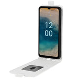 Nokia G22 Vertical Flip Leather Cover m. Kortholder - Hvit