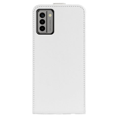 Nokia G22 Vertical Flip Leather Cover m. Kortholder - Hvit