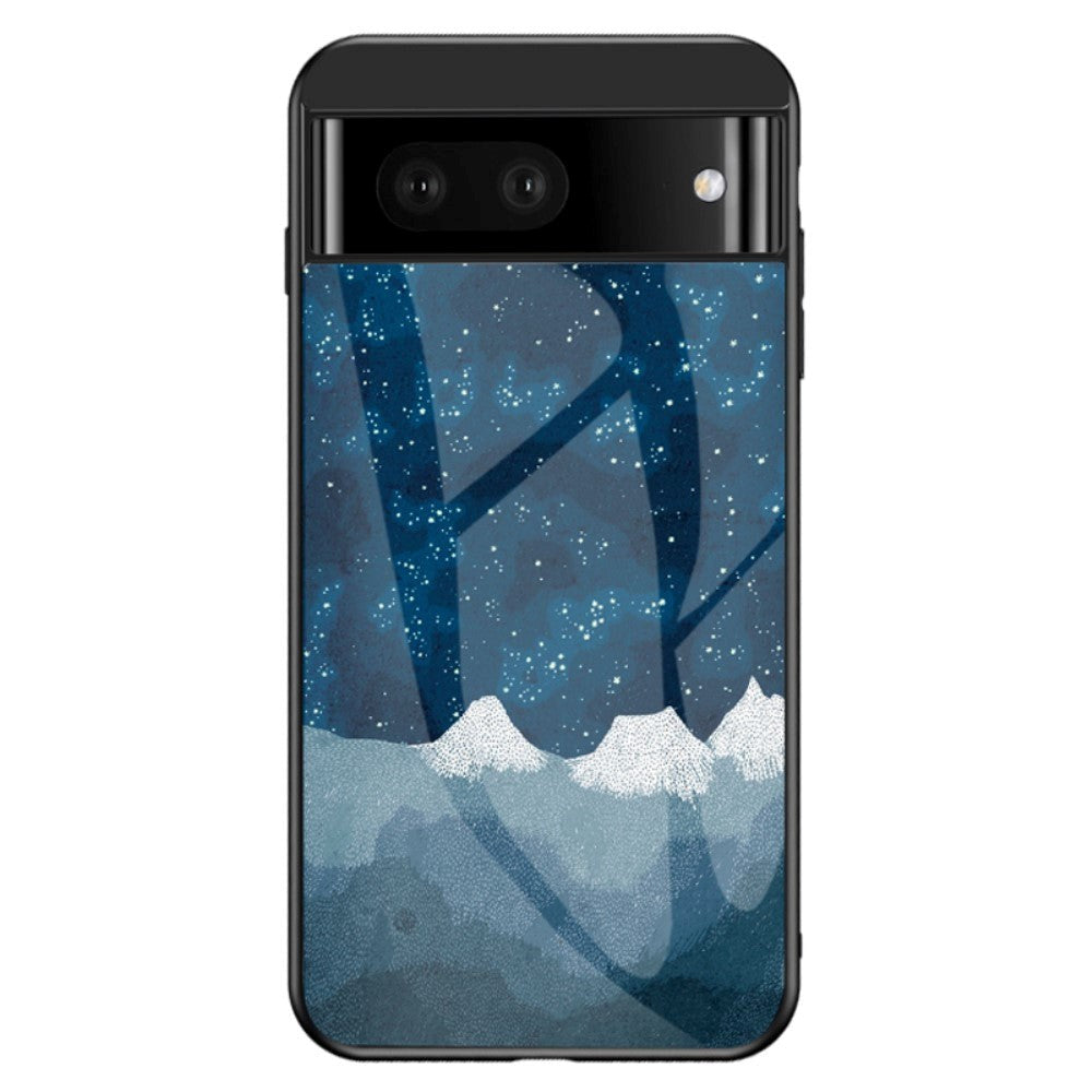 Google Pixel 7A bakdeksel med glassbakside - Night Sky