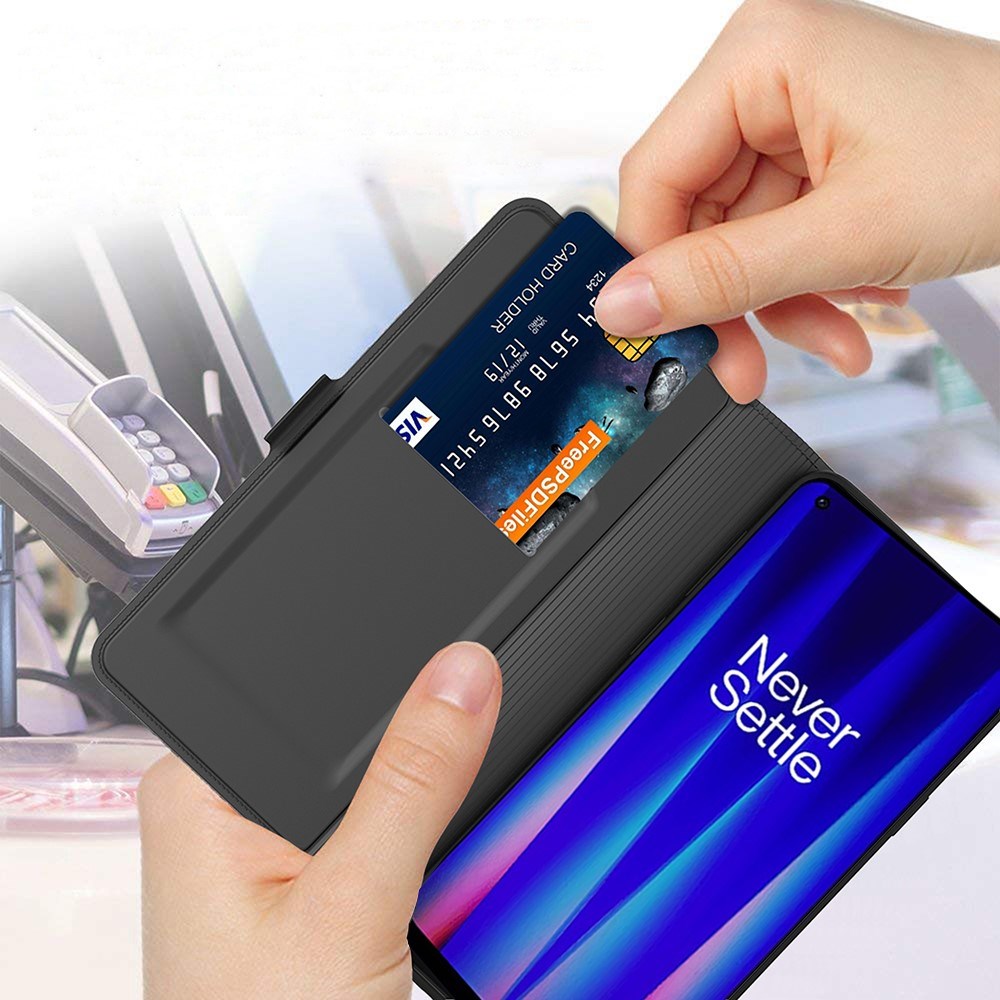 EIDERWOOD - OnePlus Nord CE 3 Lite (5G) - Kunstlæder Flip Case m. Kortholder & Ståfunktion - Sort