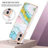 Motorola Moto G53 / G23 / G13 Hybrid plastbakdeksel - blå marmor