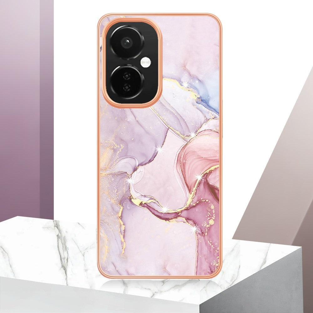 OnePlus Nord CE 3 Lite (5G) Hybrid plastbakdeksel - rosa marmor