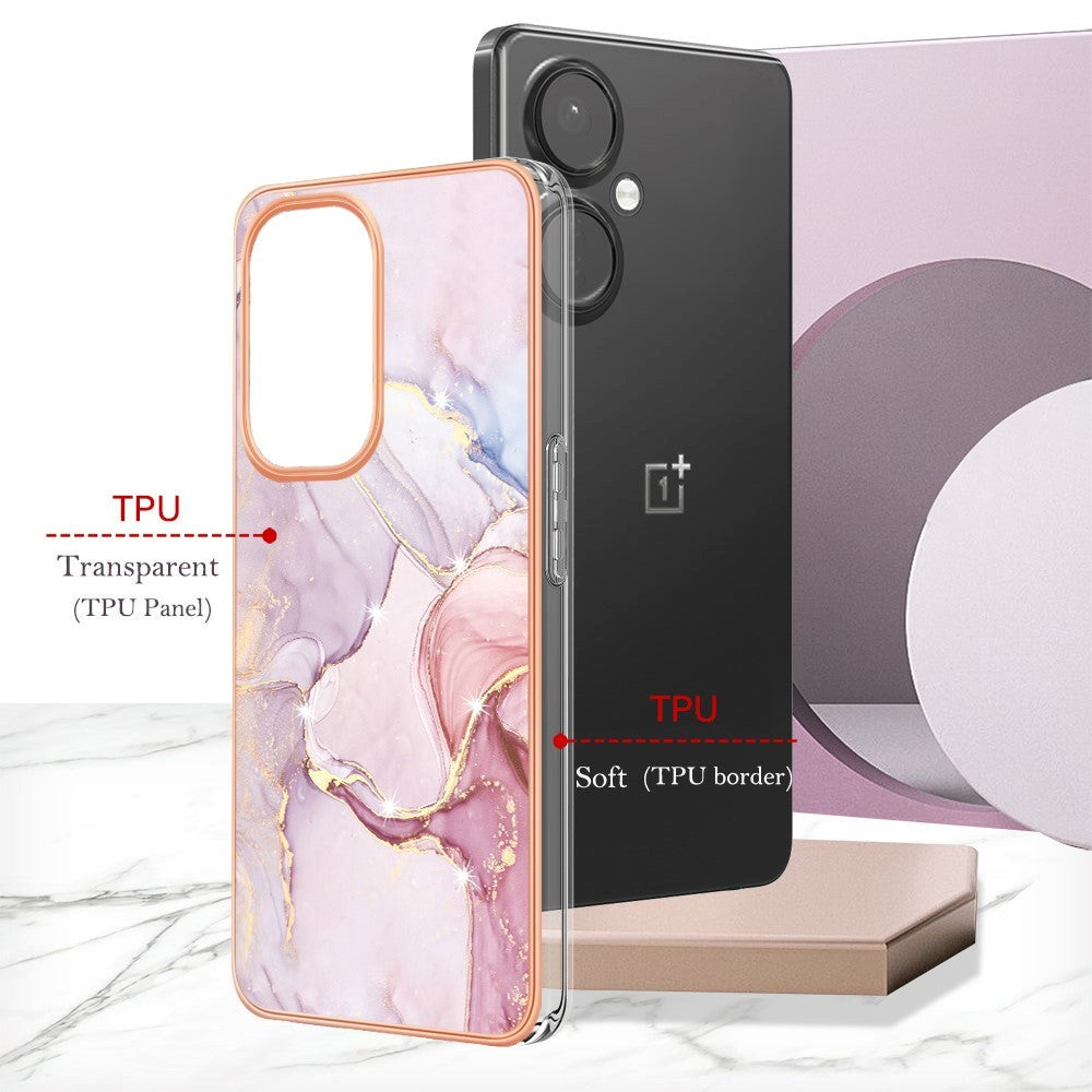 OnePlus Nord CE 3 Lite (5G) Hybrid plastbakdeksel - rosa marmor