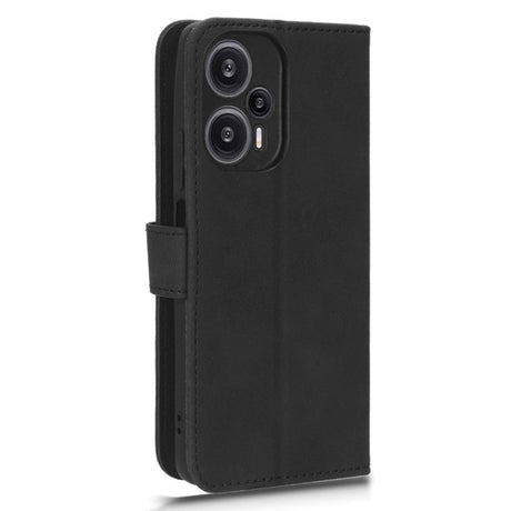 Xiaomi Poco F5 Leather Flip Cover m. Lommebok og stativfunksjon - svart