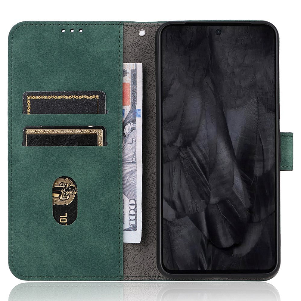 Google Pixel 8 Pro Læder Flip Cover m. Pung og Ståfunktion - Grøn