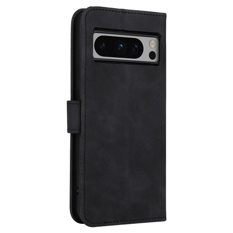 Google Pixel 8 Pro Leather Flip Cover m. Lommebok og stativfunksjon - svart