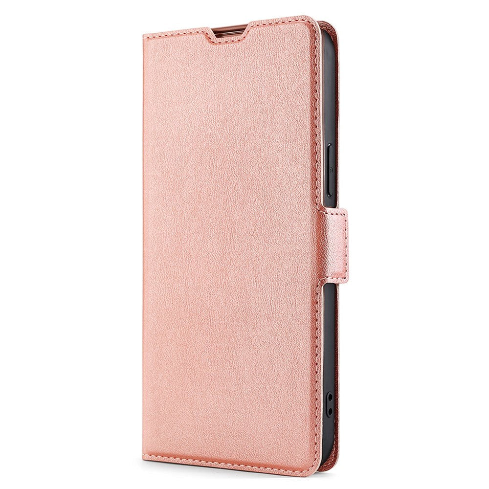Honor Magic5 Pro Leather Flip Cover m. Kortholder og stativfunksjon - Rose Gold