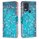 Nokia C22 Leather Flip Cover m. Lommebok og trykk - Tre med blomster