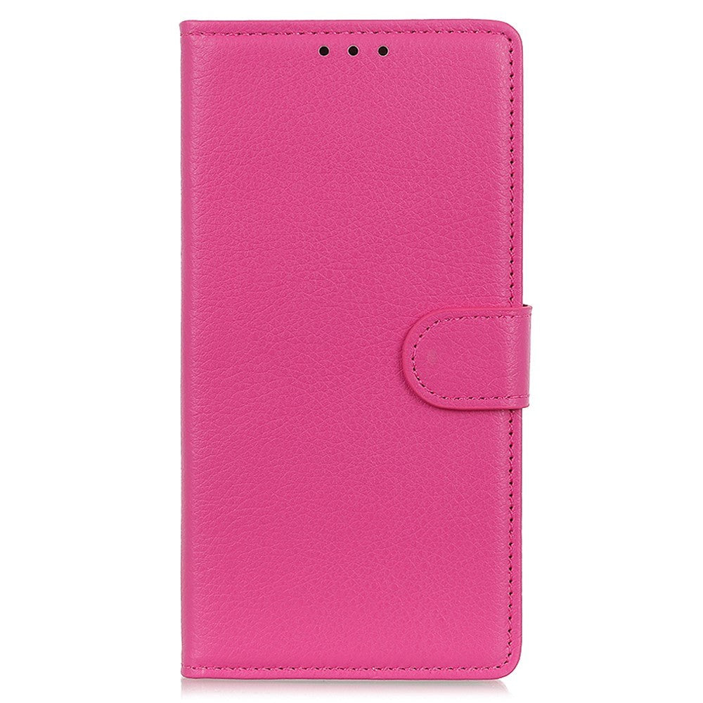Google Pixel 8 Pro Litchi Læder Flip Cover m. Pung - Lyserød