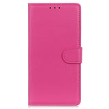 Google Pixel 8 Pro Litchi Læder Flip Cover m. Pung - Lyserød