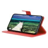 Google Pixel 8 Litchi Læder Flip Cover m. Pung - Rød