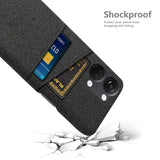 OnePlus Nord 3 (5G) Stoffdekket plastbakdeksel med kortholder - svart