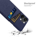 OnePlus Nord 3 (5G) Stoffdekket plastbakdeksel med kortholder - blå