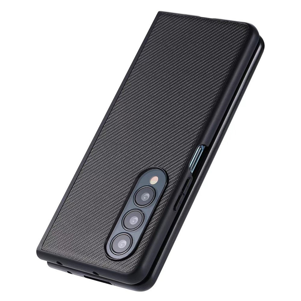 EIDERWOOD Samsung Galaxy Z Fold4 (5G) Hårdt Plastik Bagside Cover m. Lædertekstur - Sort