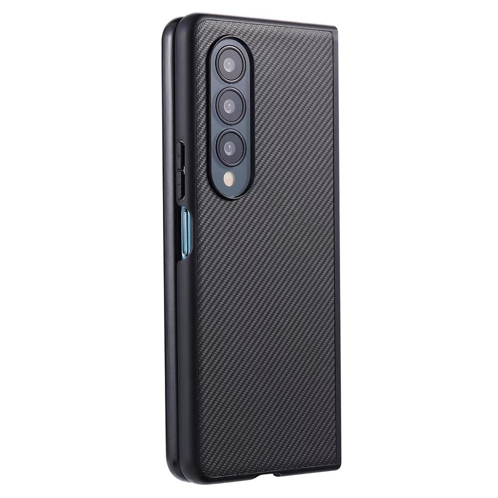 EIDERWOOD Samsung Galaxy Z Fold4 (5G) Hårdt Plastik Bagside Cover m. Lædertekstur - Sort