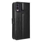 Nokia C22 Leather Flip Cover m. Lommebok og stropp - Svart