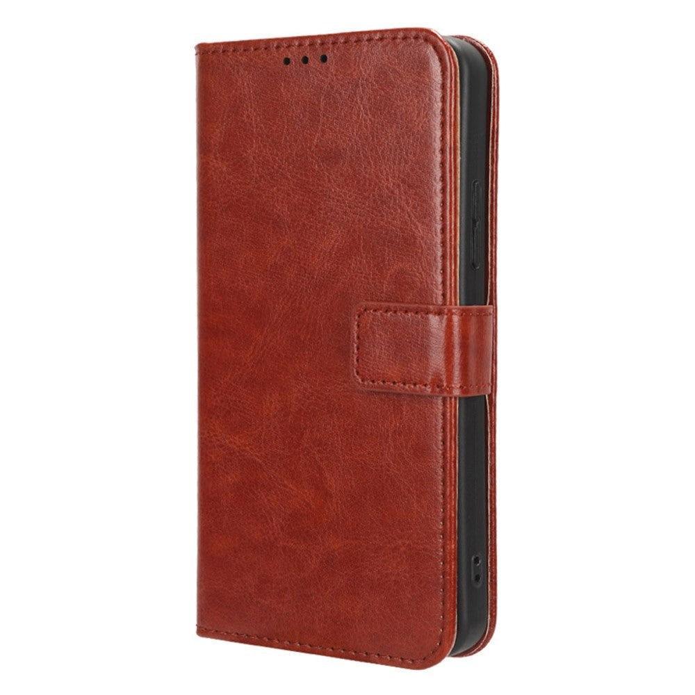 Nokia C22 Leather Flip Cover m. Lommebok og stropp - Brun